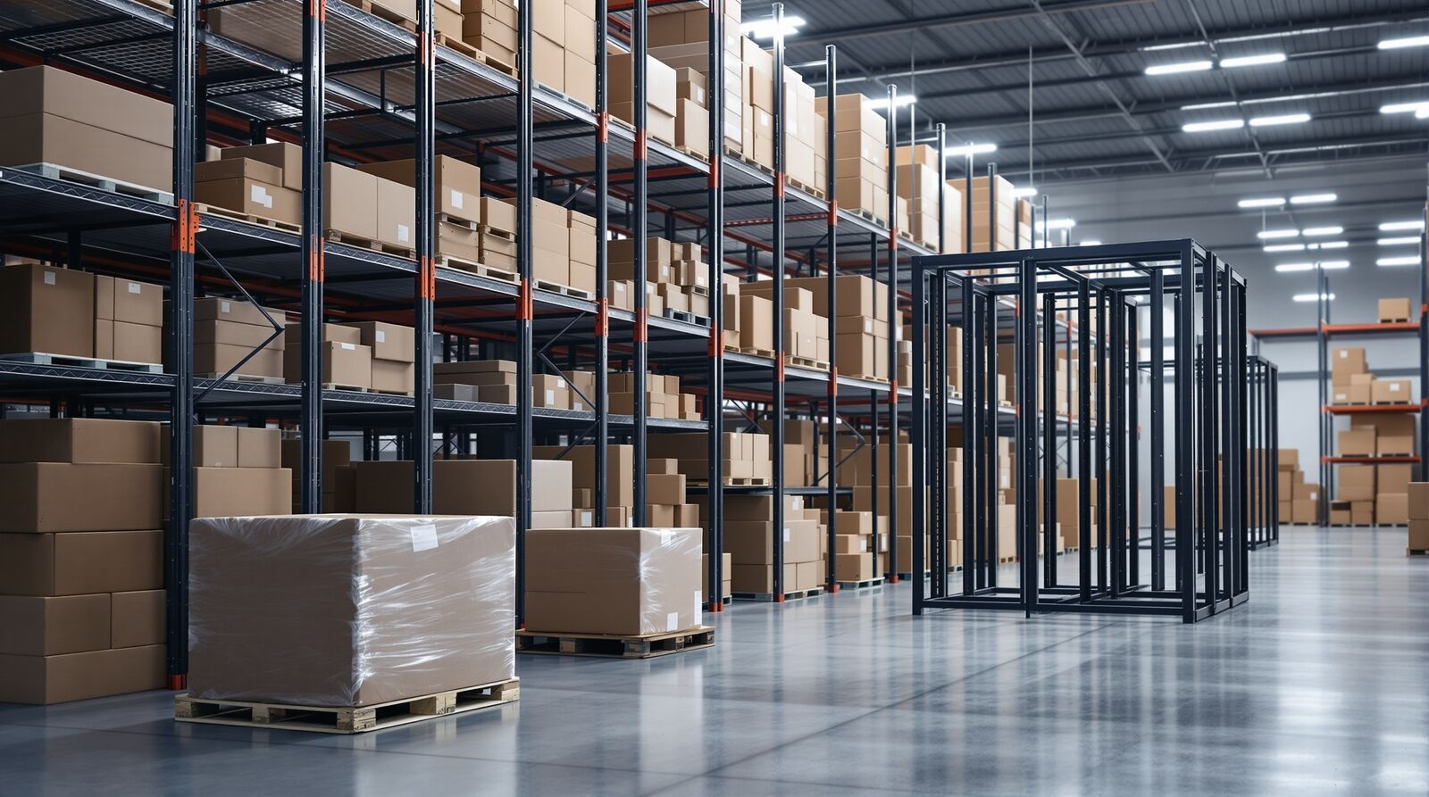 Spares and staged equipment shelved in our Las Vegas warehouse